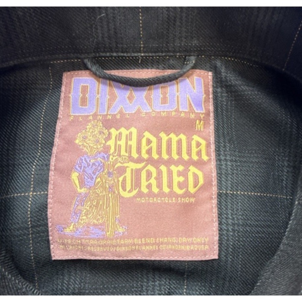DIXXON Flannel Mama Tried Motorcycle Show Collab Plaid Mens Size Medium - Picture 2 of 4